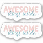 Kleine bedrijfskutroze Dank u Sticker (Voorkant)