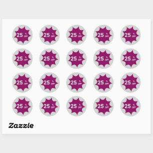 Kleine bedrijven 25% korting op promoties ronde sticker