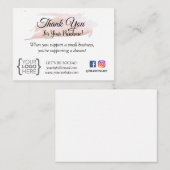KLEINE BEDRIJVEN BEDANKEN DAT U KAART BLUSH PINK B NOTITIEKAARTJE (Voorkant / Achterkant)