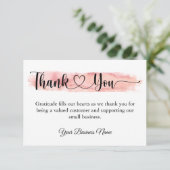 Kleine bedrijven bedankkaart voor de klant (Staand voorkant)