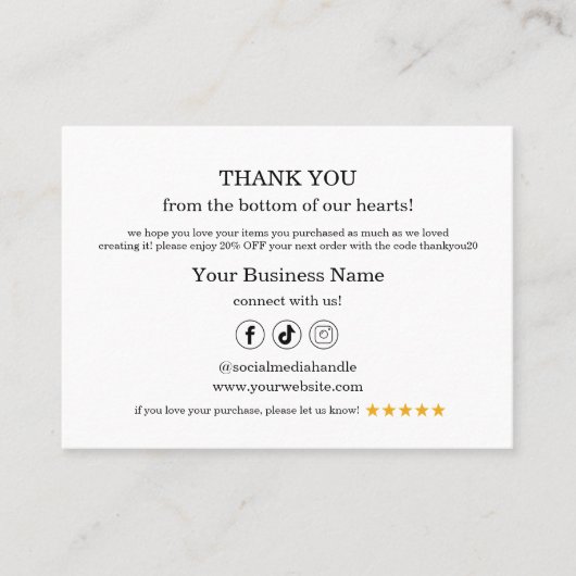 Kleine bedrijven bedankt procent korting op QR-Kaa Visitekaartje (Voorkant)