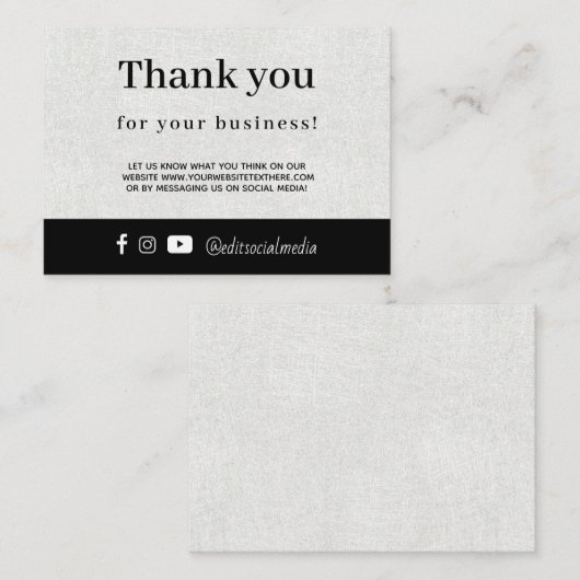 Kleine bedrijven Bedankt voor het winkelen Kaart (Voorkant / Achterkant)