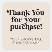 Kleine bedrijven Bedankt voor je aankoop Vierkante Sticker (Voorkant)