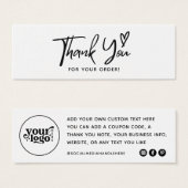 Kleine bedrijven Bedankt voor uw bestelling Kaart (Voorkant /achterkant)