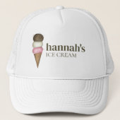 Kleine bedrijven Custom Ice Cream Shop Trucker Pet (Voorkant)