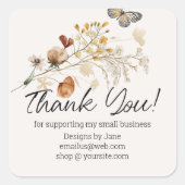 Kleine bedrijven Dank je  flora Vierkante Sticker (Voorkant)