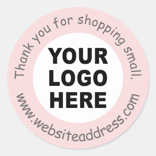 Kleine bedrijven dank u klassieke ronde sticker (Voorkant)