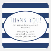 Kleine bedrijven Dank u Moderne marinestand Vierkante Sticker (Voorkant)