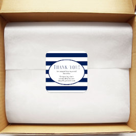 Kleine bedrijven Dank u Moderne marinestand Vierkante Sticker