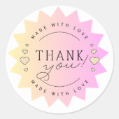 Kleine bedrijven Dank u wel! Ronde Sticker (Voorkant)