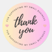 Kleine bedrijven Dank u wel! Ronde Sticker (Voorkant)