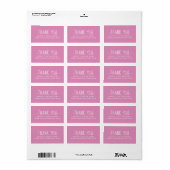 Kleine bedrijven Fuchsia roze bedankt etiketten (Full Sheet)