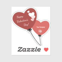 Kleine bedrijven Happy Valentine's Day Twee Ballon Sticker