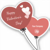 Kleine bedrijven Happy Valentine's Day Twee Ballon Sticker (Voorkant)
