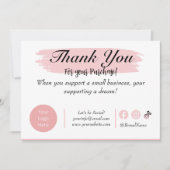 Kleine bedrijven Hartelijk dank voor Kaart voor aa Notitiekaartje (Voorkant)