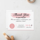 Kleine bedrijven Hartelijk dank voor Kaart voor aa Notitiekaartje (Voorkant / Achterkant in situ)