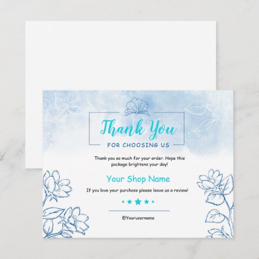 Kleine bedrijven Hartelijk dank voor uw kaart (Voorkant / Achterkant)