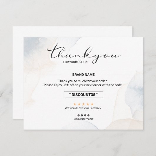 Kleine bedrijven Hartelijk dank voor uw kaart (Voorkant / Achterkant)