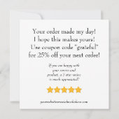 Kleine bedrijven Hartelijk dank voor uw kaart (Achterkant)