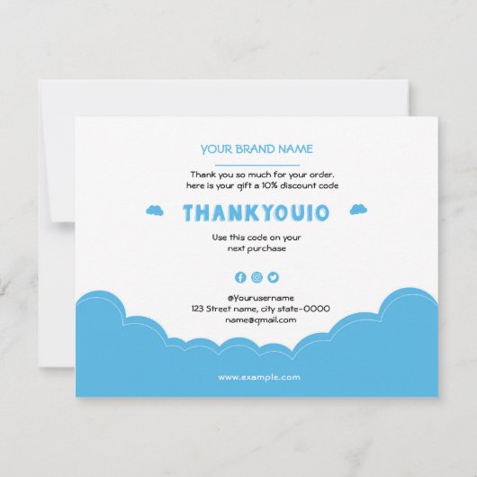 Kleine bedrijven Hartelijk dank voor uw kaart (Achterkant)