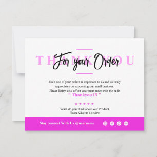 Kleine bedrijven Hartelijk dank voor uw kaart