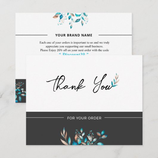 Kleine bedrijven Hartelijk dank voor uw kaart (Voorkant / Achterkant)