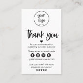 Kleine bedrijven Hartelijk dank voor uw kaart Visitekaartje (Voorkant)