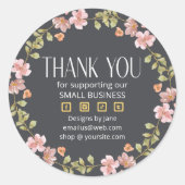 Kleine bedrijven Hartelijk dank voor uw Logo robuu Ronde Sticker (Voorkant)