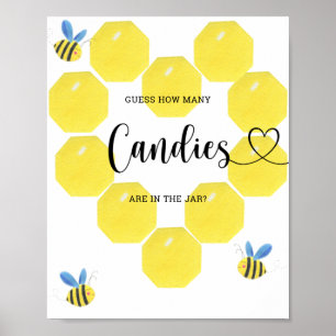 Kleine BEE raad hoeveel snoepjes Poster