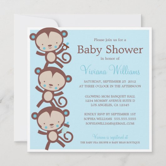 KLEINE BEELDMONSTERS | BABY SHOWER INVITATIE KAART (Voorkant)