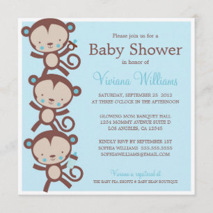 KLEINE BEELDMONSTERS   BABY SHOWER INVITATIE KAART