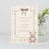 Kleine Beer Baby Borrel Uitnodiging (Staand voorkant)