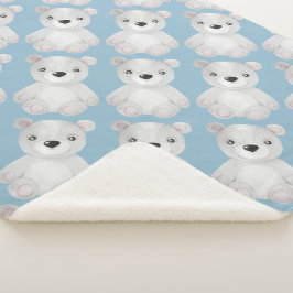 Kleine Beer Baby shower Birthday Boy Sherpa Deken