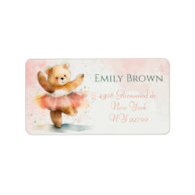 Kleine beer ballerina waterverf roze Verjaardag