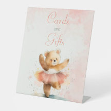 Kleine beer ballerina waterverf roze Verjaardag