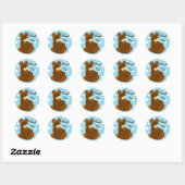 Kleine Beer Bedankt Ronde Sticker (Vel)