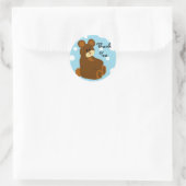 Kleine Beer Bedankt Ronde Sticker (Tas)