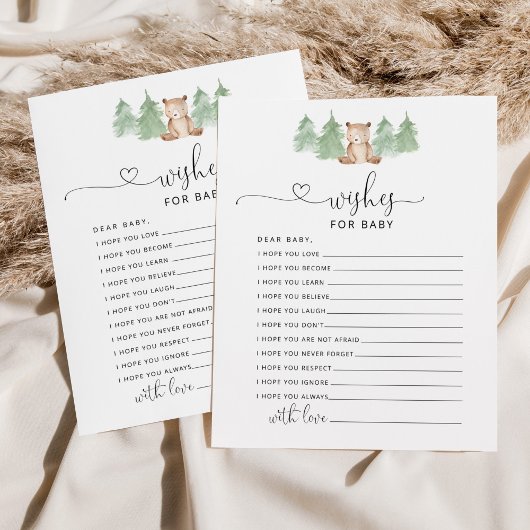 Kleine beer bos wenst baby kaart