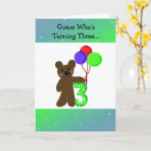 Kleine Beer die drie jaar oud wordt Kaart (Gele Bloem)