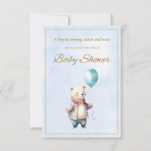 Kleine beer die een ballon vasthoudt Baby Shower
