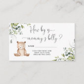 Kleine beer eucalyptus hoe groot is mama's buik en informatiekaartje (Voorkant)