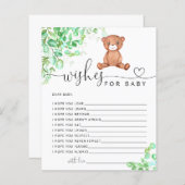 Kleine beer greenery wenst een baby kaart (Voorkant / Achterkant)