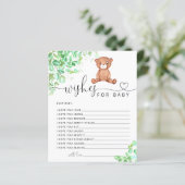 Kleine beer greenery wenst een baby kaart (Staand voorkant)