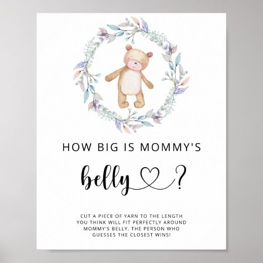 kleine beer hoe groot is mamma's buik spel poster (Voorkant)