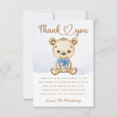 Kleine beer jongen baby shower dank u kaart (Voorkant)