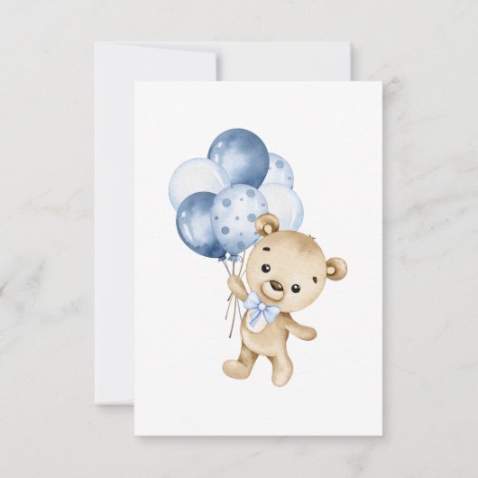 Kleine beer jongen baby shower dank u kaart (Achterkant)