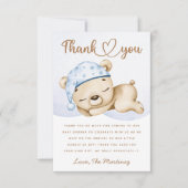 Kleine beer jongen baby shower dank u kaart (Voorkant)