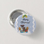 Kleine Beer kerstButton Ronde Button 3,2 Cm (Voorkant /achterkant)