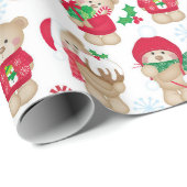 Kleine Beer kerstFeestdagen Cadeaupapier (Rol Hoek)