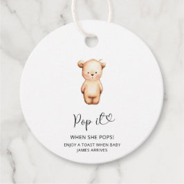 Kleine Beer knal hem als ze de baby shower laat kn Bedankjes Labels